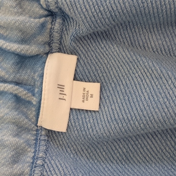 J Jill Cotton Terry Waist Tie Mini Skirt Beach Athleasure Powder Pastel Blue M - Picture 5 of 7